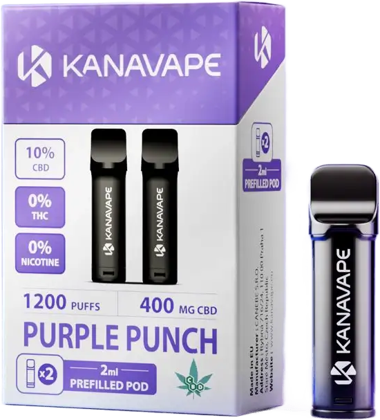 Kanavape CBD Pods Purple Punch, Packung mit 2 Kartuschen à 2 ml