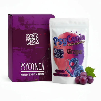 Psyconia HPC Bear Mask Grape, Faltschachtel und Beutel mit 10 Jelly-Würfeln